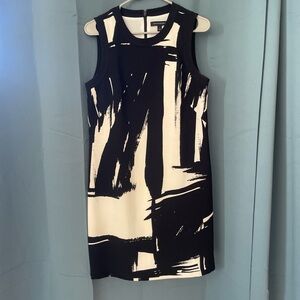 Banana Republic 
Black and white abstract print sleeveless dress